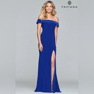 Royal blue prom dress faviana size 0